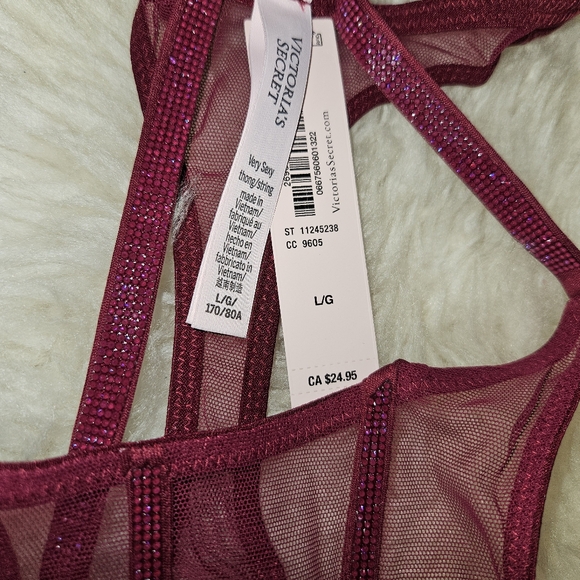 Victoria’s Secret Very Sexy sheer rhinestone thong panty set of 3 - LARGE - Picture 4 of 10